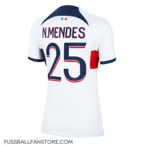 Paris Saint-Germain Nuno Mendes #25 Replik Auswärtstrikot Damen 2023-24 Kurzarm